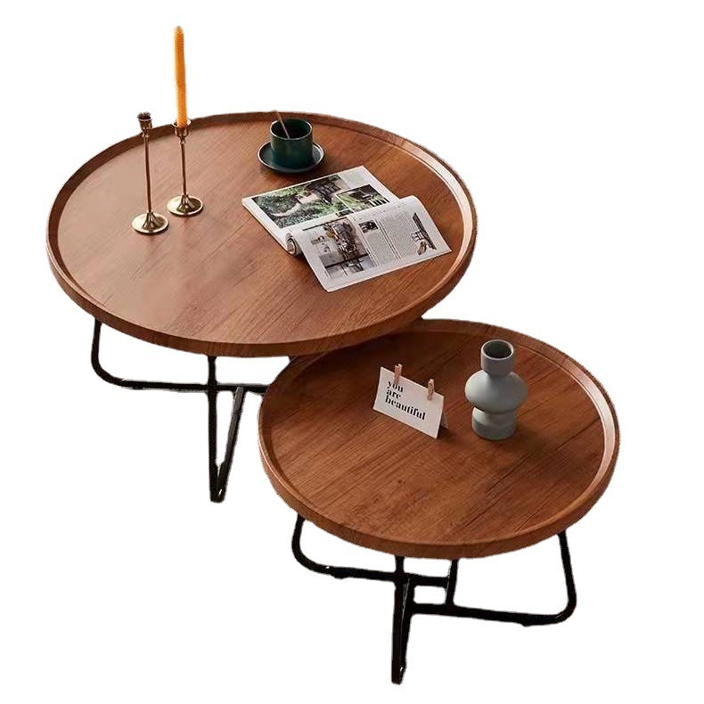 Now Nordic Light Luxury Coffee Table Multifunctional Balcony Tea Table Simple Living Room Household Small Apartment Round Combination Side Table