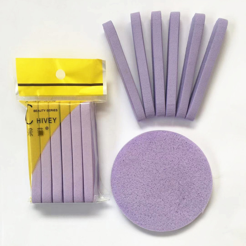 Caiwei Compressed Strip Compressed Face Wash Puff Pva Cleansing Puff 12 Pieces Soaked in Water Becomes Larger Makeup Remover Sponge Puff