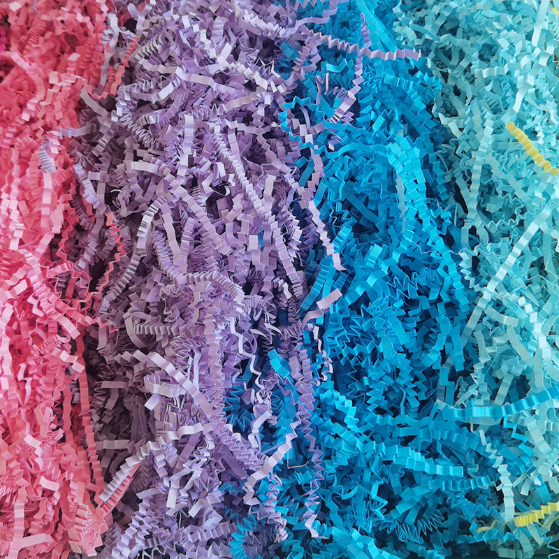 Gift decoration pleated multi-color paper silk wedding gift box raffia factory wholesale filling color shredded paper Silk