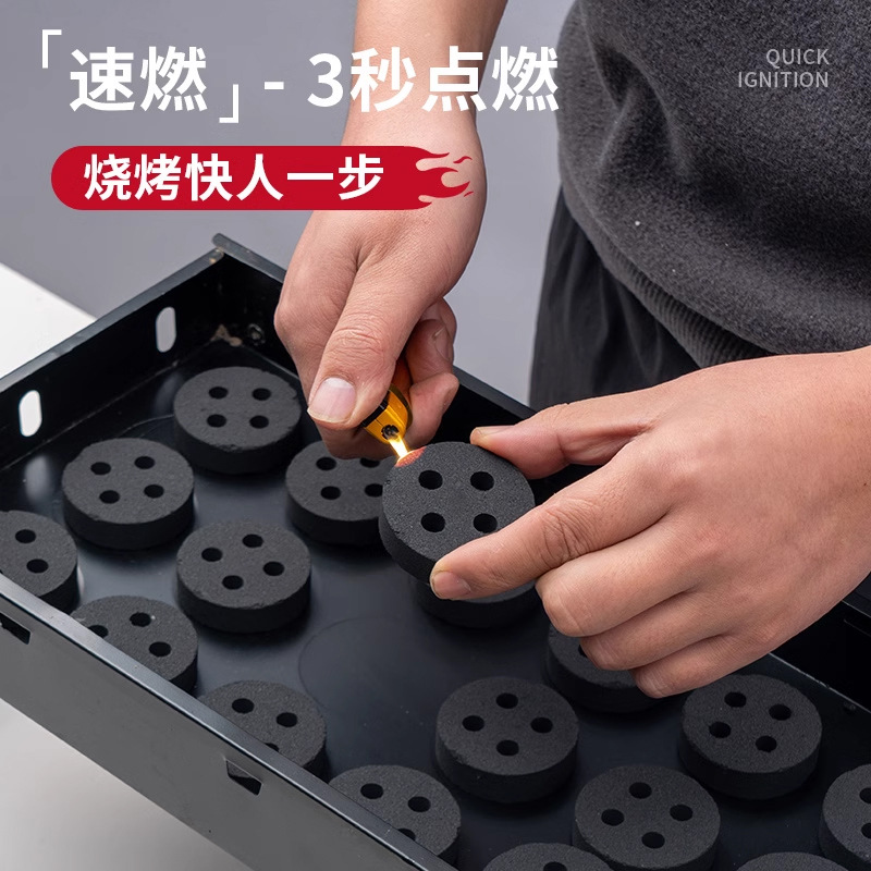 Fast-Burning Fruitwood Charcoal, Smokeless and Long-Lasting, Special Charcoal for Barbecue, Easy to Ignite, High-Temperature Bamboo Charcoal for Home Use, Shisha, Square and Round Charcoal