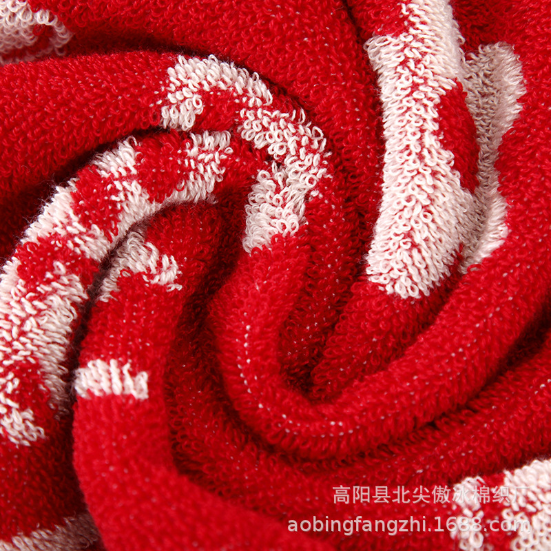Wedding Towel Red Happy Character Accompanying Wash Cotton Woman's Return Gift Accompanying Gift High-grade Wedding Face Towel Happy Character Square Towel