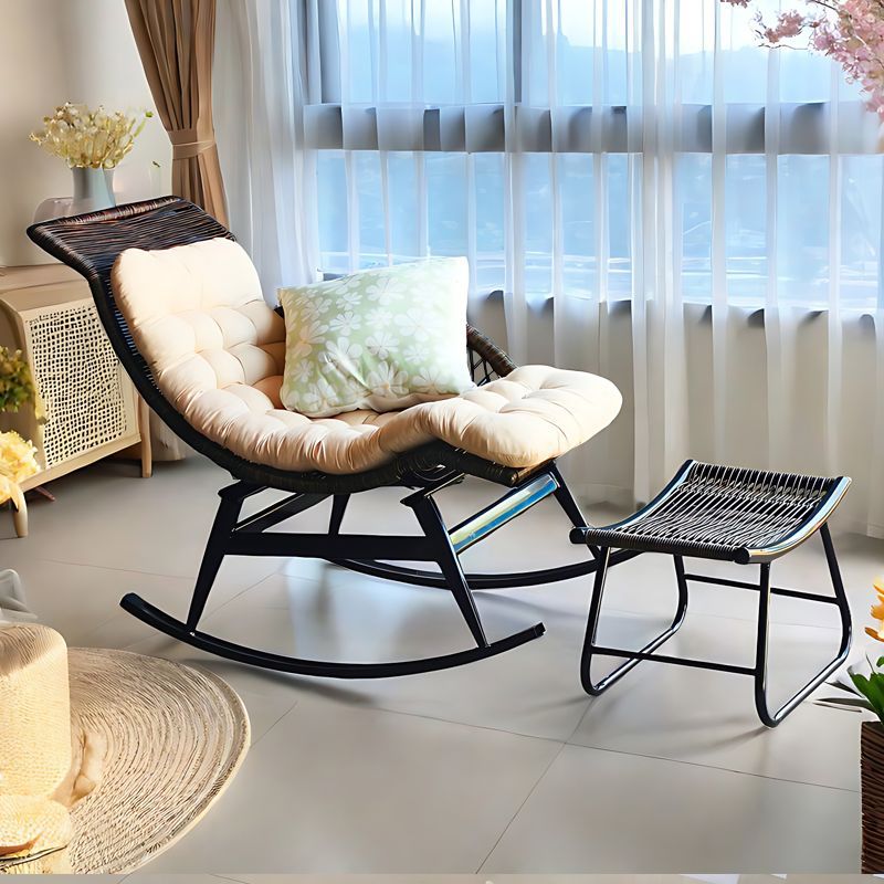 Balcony Leisure Rattan Chair, Lounge Chair, Single Sofa Chair, Designer Chaise Longue, Living Room Reception Armrest Reading Chair