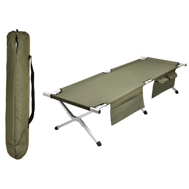 Aluminum Alloy Folding Bed Camping Bed Hospital Companion Nap Bed Free Shipping Thickened Ultra-Light Portable Single Bed