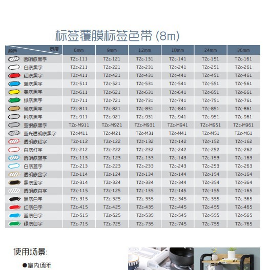 Warp and Weft domestic brother label ribbon TZE231 Heat Shrinkable tube hot stamping strong adhesive transfer label ribbon