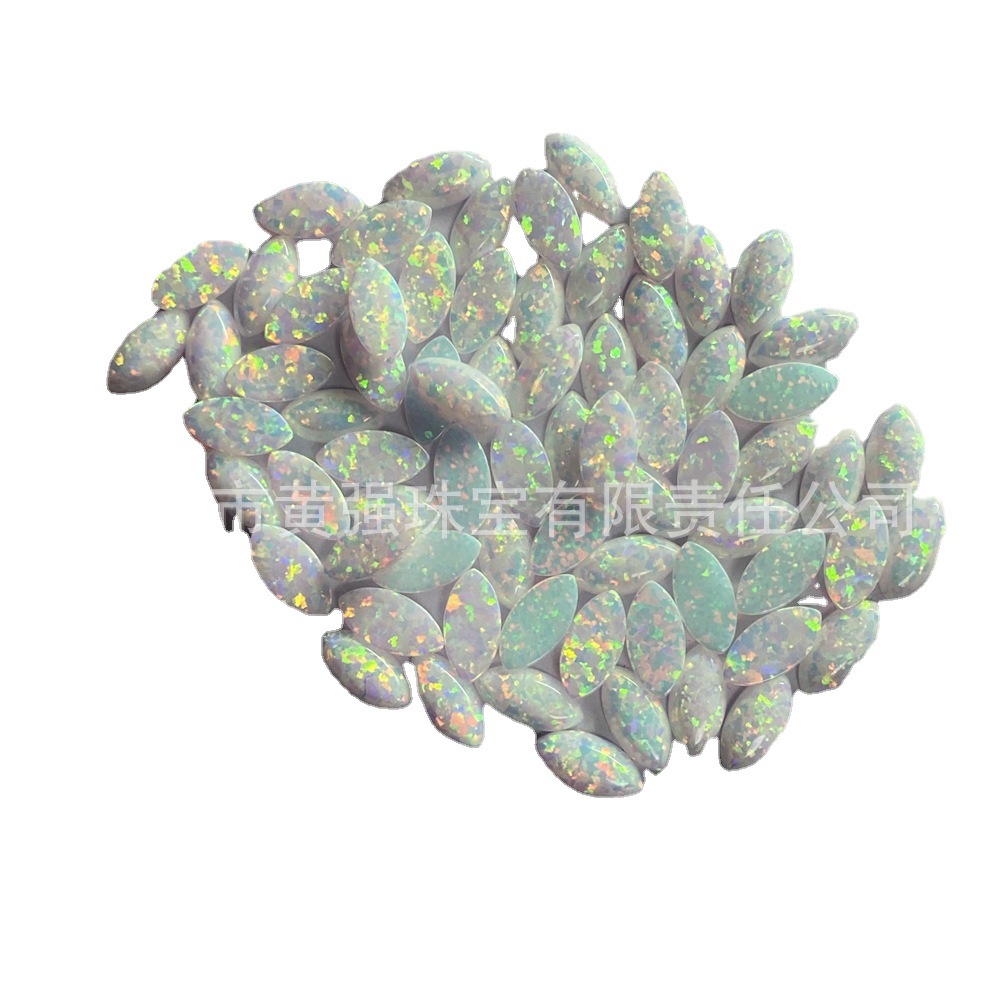 5X10Mm Marquise Flats Bottom Plain Opal Bare Stone Synthetic Opal Gemstone Artificial Opal Opal Stone Silver Ring