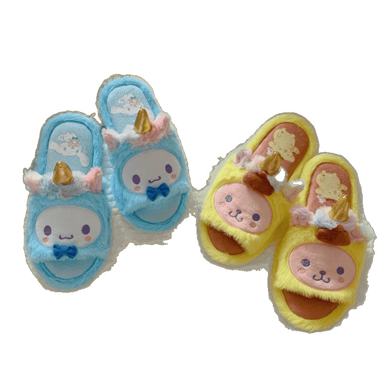 Spring and Summer Cute Cartoon Plush Open Toe Home Shoes Slippers Home Indoor Floor Mao Mao Sandals and Slippers