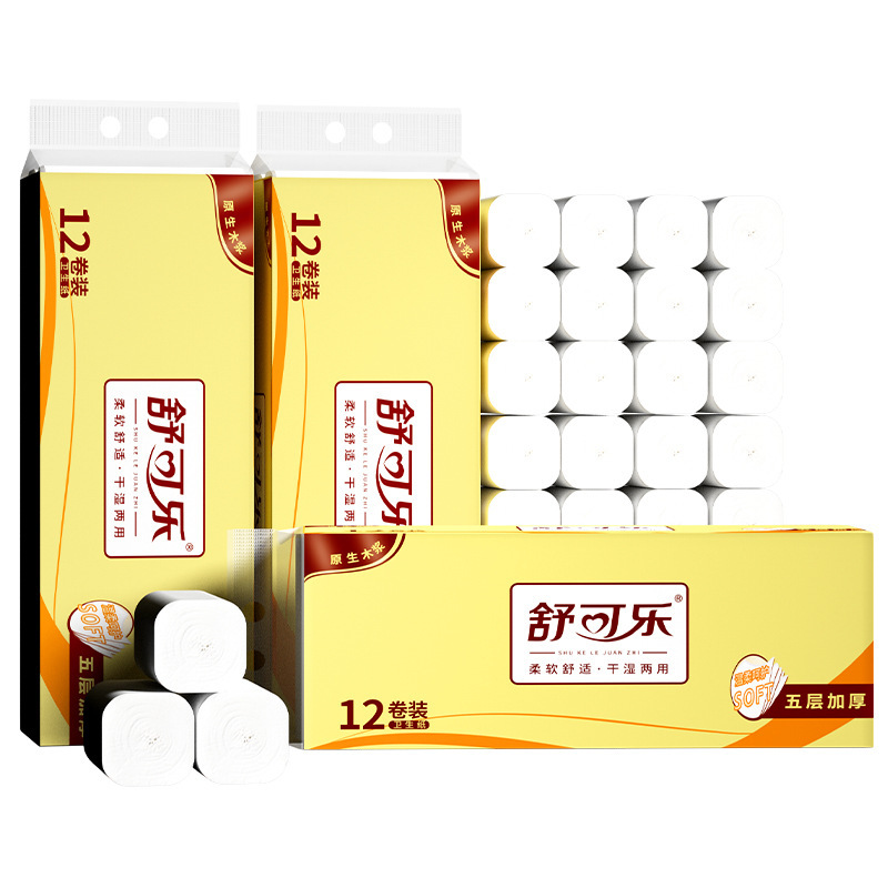 72 rolls of household toilet paper roll paper wholesale paper towel women and babies wood pulp natural color paper towel toilet paper toilet paper roll paper