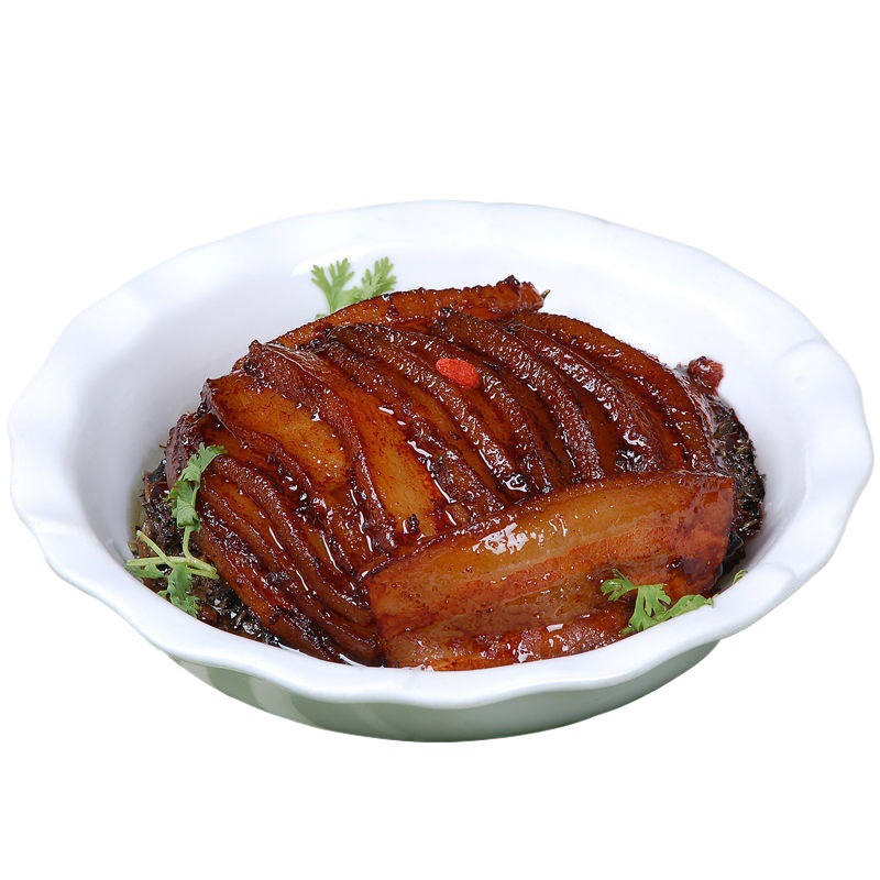 Authentic Braised Pork Belly with Preserved Vegetables 500g, Braised Pork with Crispy Skin, Ready-To-Eat Appetizer for Hotel Use, Pork Knuckle 300g