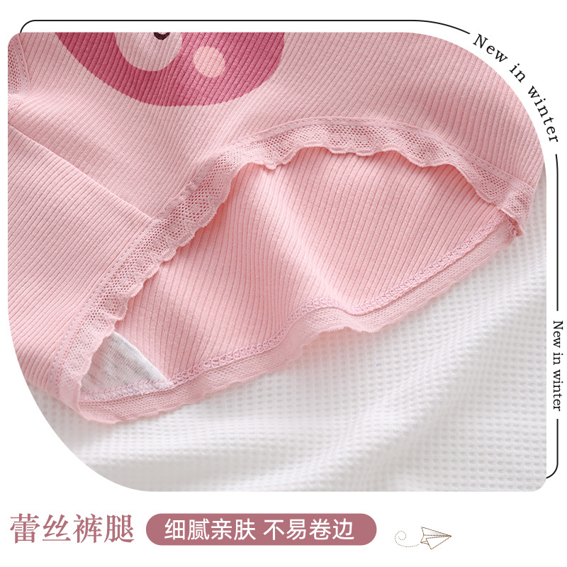 Cs034 # Pink Floral Mid-Waist Breathable Underwear for Women Japanese Style Cute and Sweet Print Girl Student Triangle Shorts