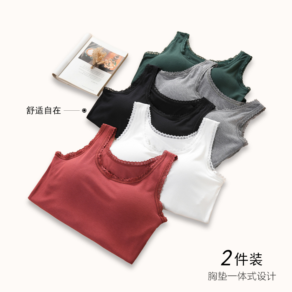 Anchor One-piece Bra Vest with Chest Pad Women's Underwear Base Shirt Women's Loose plus size Multi-color Optional