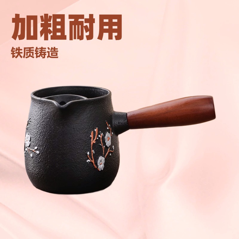 Чайник для жарки с боковой ручкой, большой объем, контейнер для подогрева вина и ароматного чая