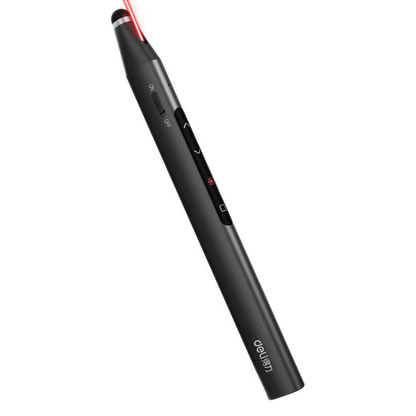 Deli MA115 telescopic pointer laser page-turning pen teacher PPT page-turning pen red projection pen