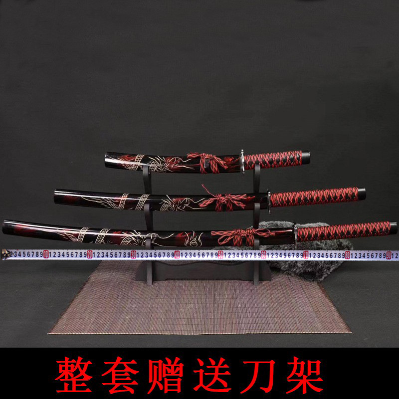 Longquan City Sword Set Tang Hengdao Embroidered Spring Sword Integrated Sword Cold Weapon Film and Television Props Crafts Unedged