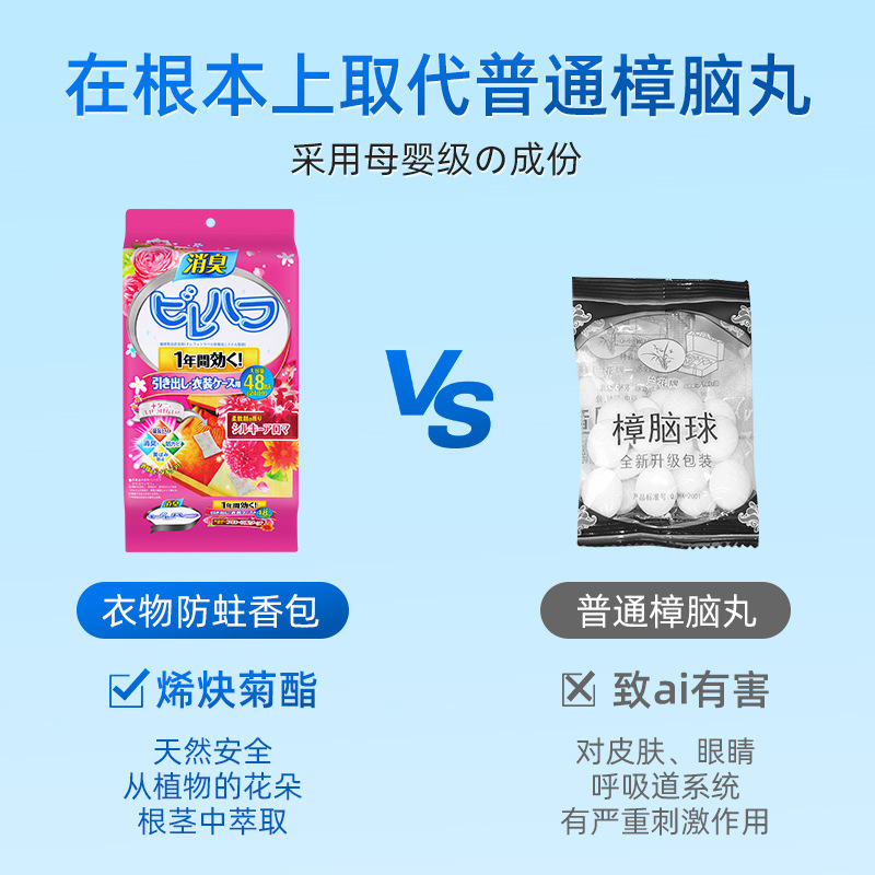 Japanese-style mothball wardrobe mildew-proof moisture-proof cockroach deodorizing sachet household indoor aromatic deodorizing tablets desiccant