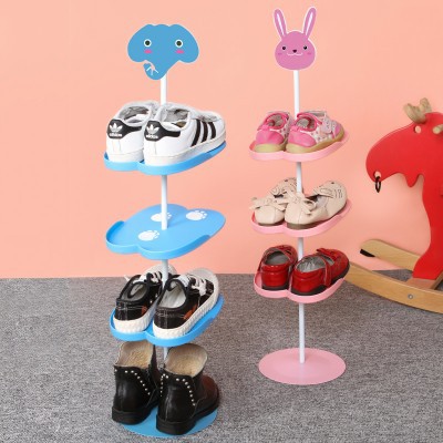 Children's shoe rack cartoon animal Three-dimensional shoe cabinet floor-to-floor creative space-saving shoe storage rack (children)