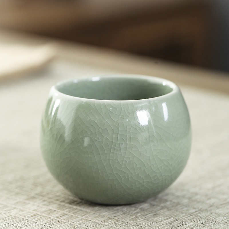 Ceramic Business Gift Tea Set Tea Cup Five Famous Kilns Ru Kiln Ge Kiln Vintage Tea Tasting Cup Tea Cup Master Cup Single Cup