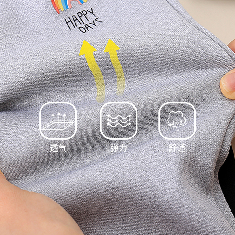 Boys and Girls Sweatpants Fleece-Lined Pants Winter Casual Sports Pants Children's Large Children's Trousers 2024 New Thickened