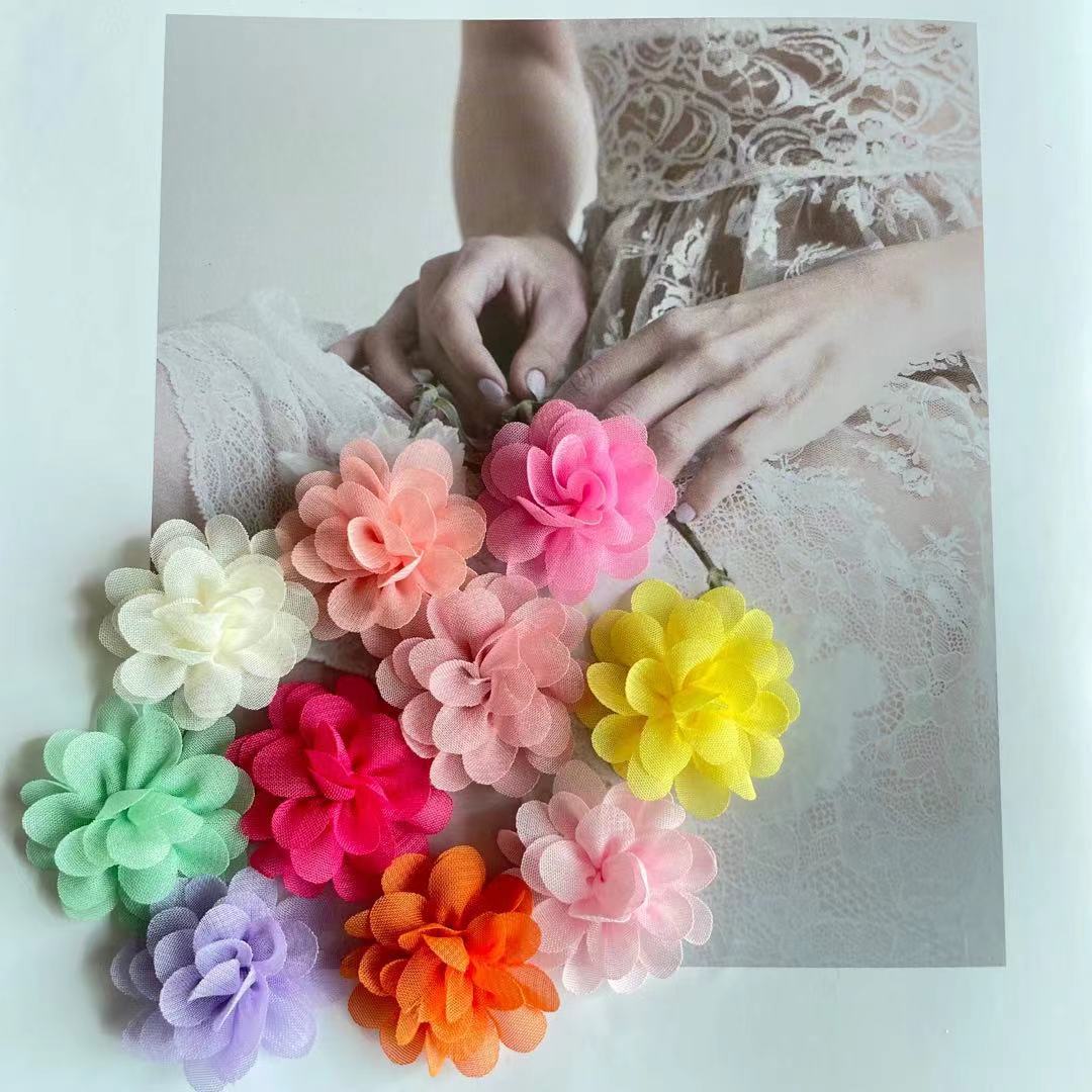 Chiffon 3.5cm small flower children's hair accessories headband flower accessories diy accessories cloth flower clothing shoes and hats accessories