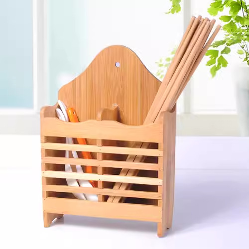 Kitchen Chopsticks Holder Chopsticks Cage Bamboo Chopsticks Cage Household Wall-mounted Drain Chopsticks Holder Yiwu Department Store Wholesale