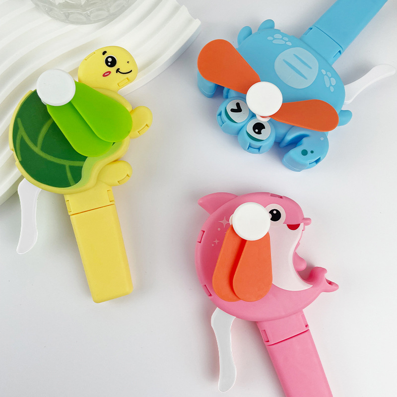 Ocean hand pressure fan children's fan submarine animal cute hand shake hand hand small fan toy gift fan