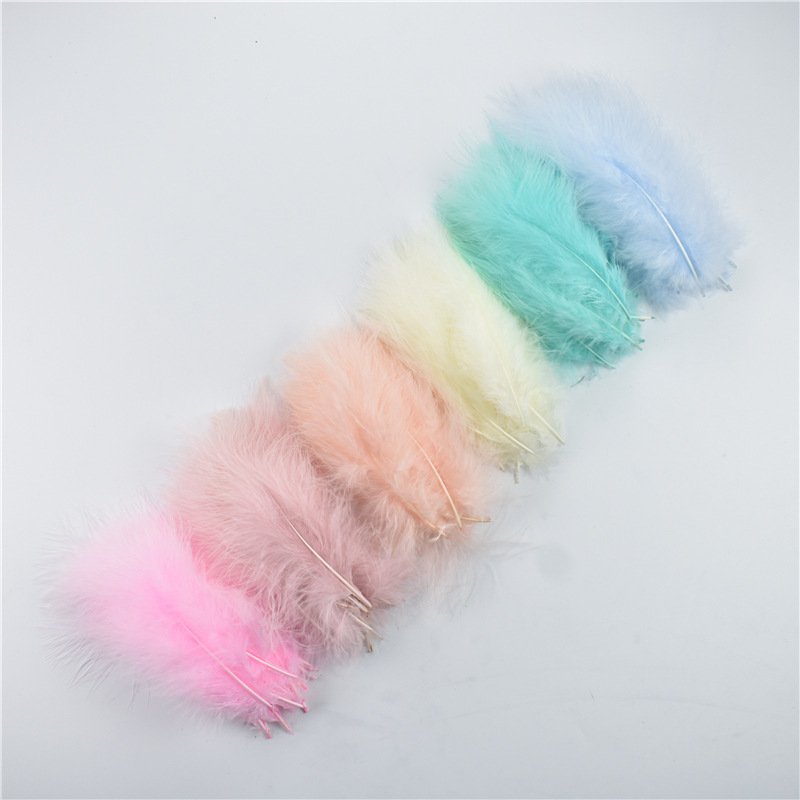 A large number of spot Macaroon color turkey feather ball dream catcher Cat DIY pointed tail feather