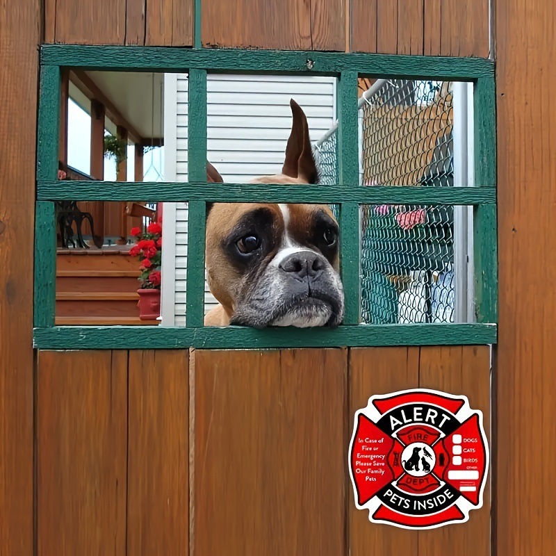 Amazon's Hottest Pet Fire Warning Stickers Waterproof Safety Alarm Dog and Cat Rescue Stickers Window Stickers