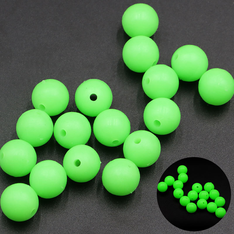 ShareShark acrylic transparent beads, fluorescent beads plastic luminous beads, space bean lure bait stop beads