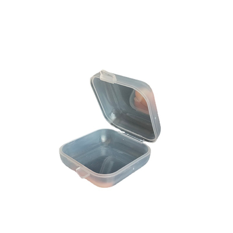 3.5 Plastic Small Square Box Earplug Box Anti-Noise Pp Two-Lid Small Square Box Mini Small Box with Lid Small Plastic Box Storage
