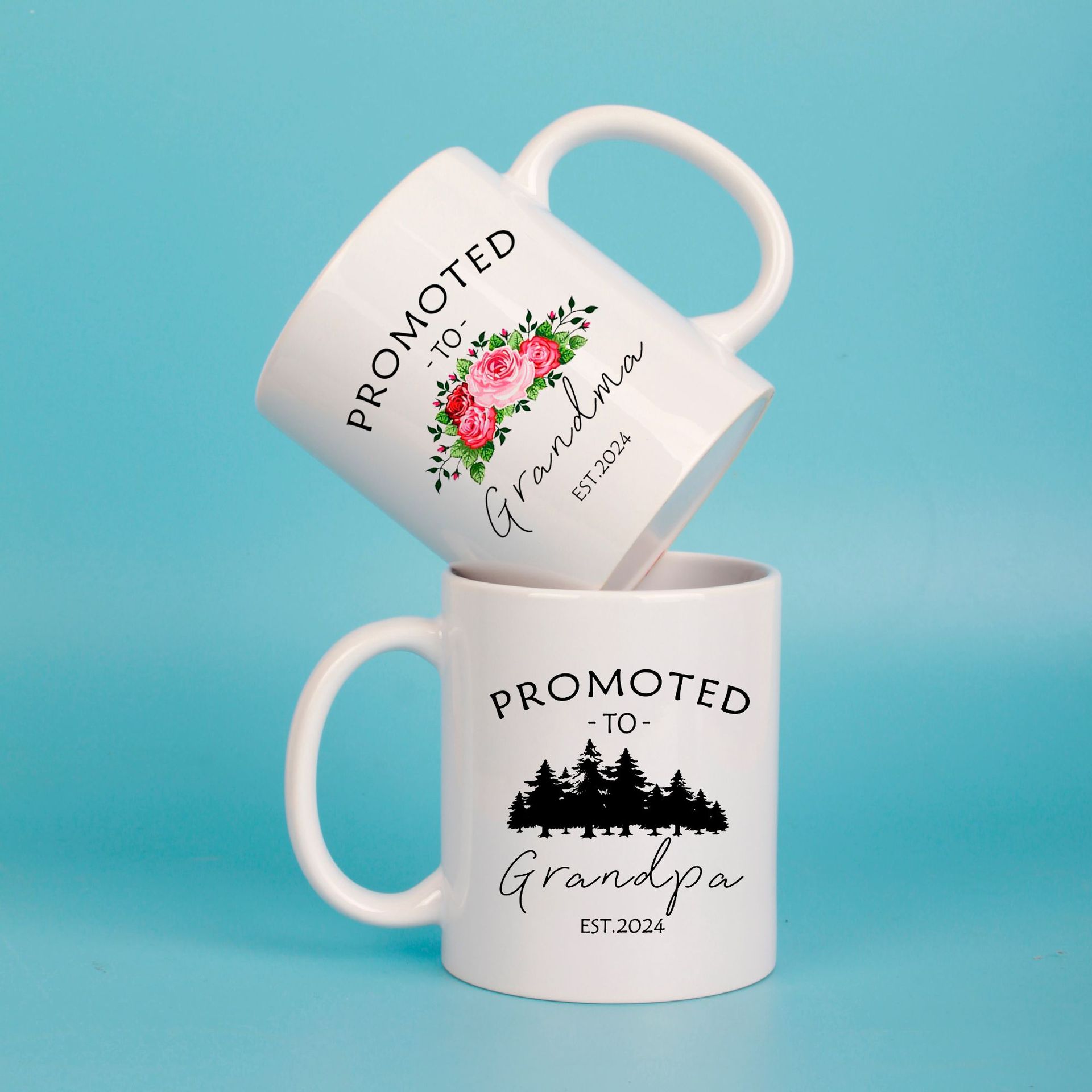 Cross-border Amazon ceramic coffee mug ins cute Christmas water Cup hand gift box one-piece delivery