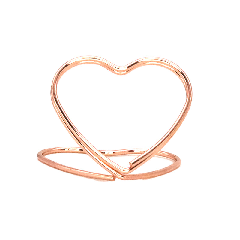 Double-layer love metal business card holder heart-shaped message holder Amazon explosions wedding desktop ornaments love note holder