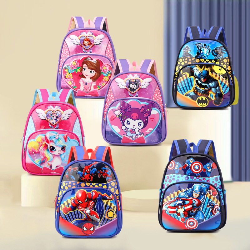 Marvel Spider-Man Cartoon Children's Small Schoolbag Wholesale Labubu Boys and Girls Kindergarten Backpack Ultra Light Weight Reduction