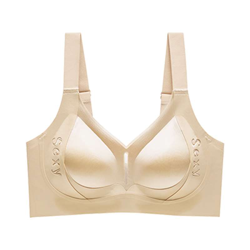 Gold Bandage Underwear Women's Soft Support Lifting Push-Up Anti-Sagging Seamless Thin Bra Cross-Border Live Broadcast