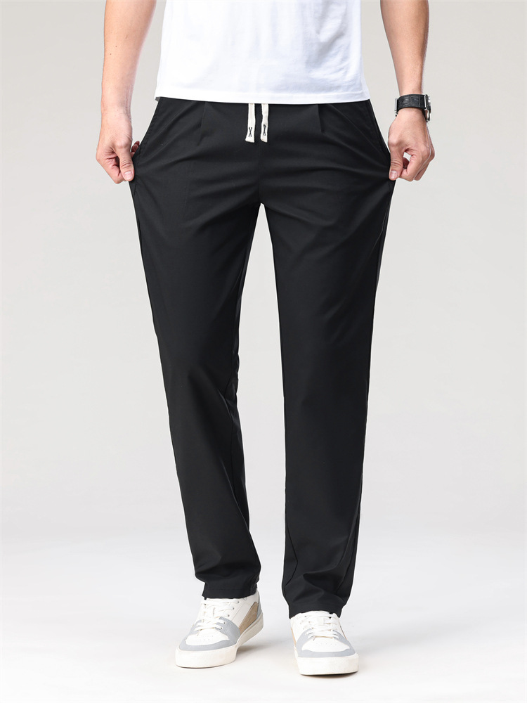 Dad pants spring and autumn loose straight elastic waist middle-aged men's pants summer middle-aged men's casual pants men