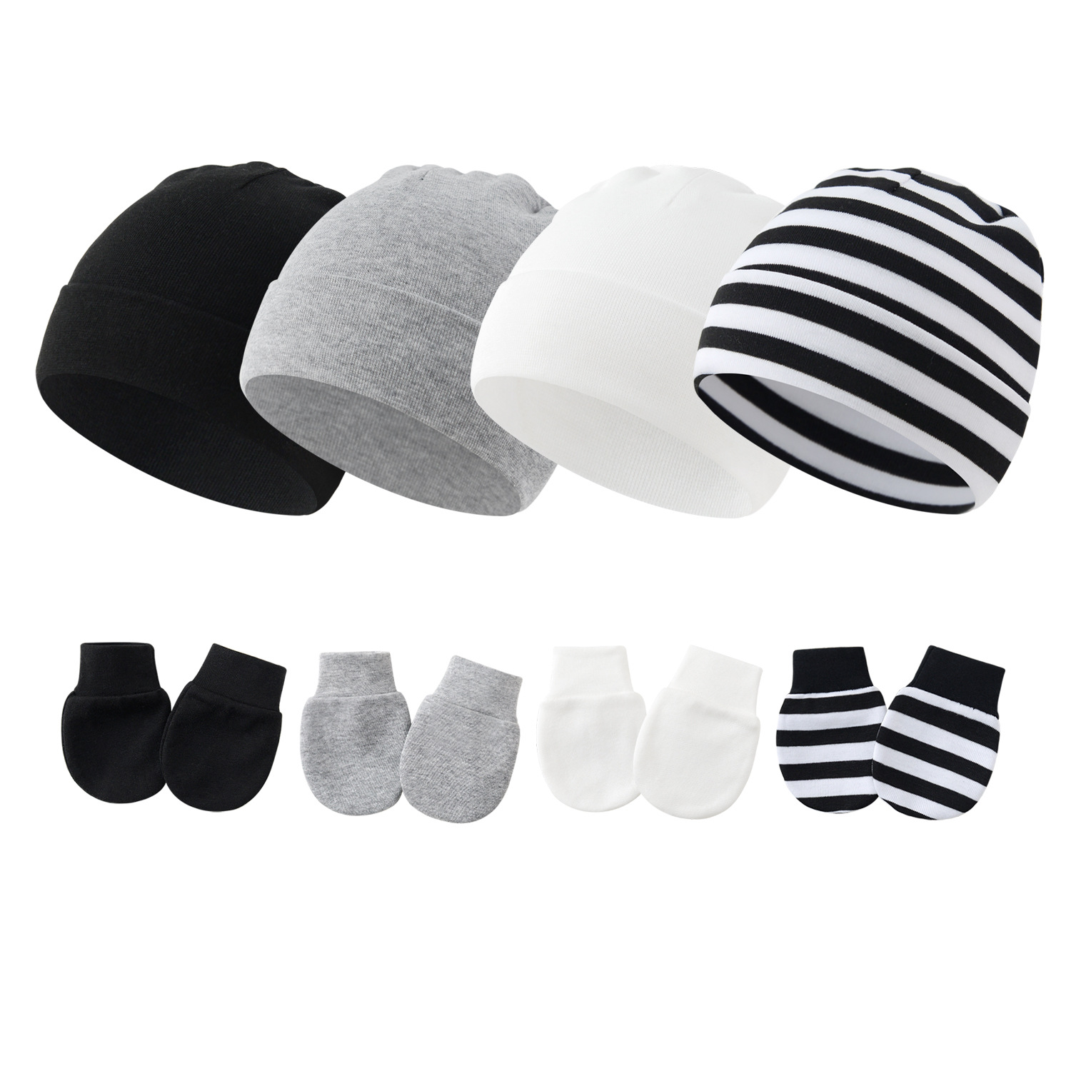 2020 весна осень зима новая детская пуловерная шапка противоцарапные перчатки комплект из 2 предметов однотонная шапка для новорождённых