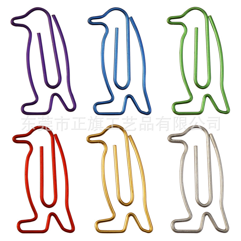 Zhengqi wholesale penguin climbing cat Pink Flamingo Animal special-shaped paper clip hand account student test paper clip