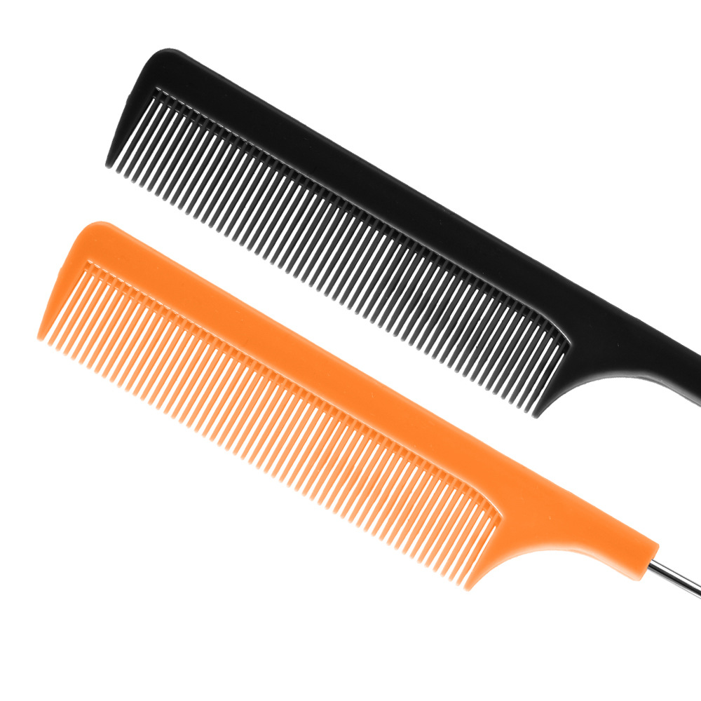 Hot New hairdressing comb pointed tail comb plastic comb hairdressing steel needle pointed tail comb pp material dense tooth spot wholesale