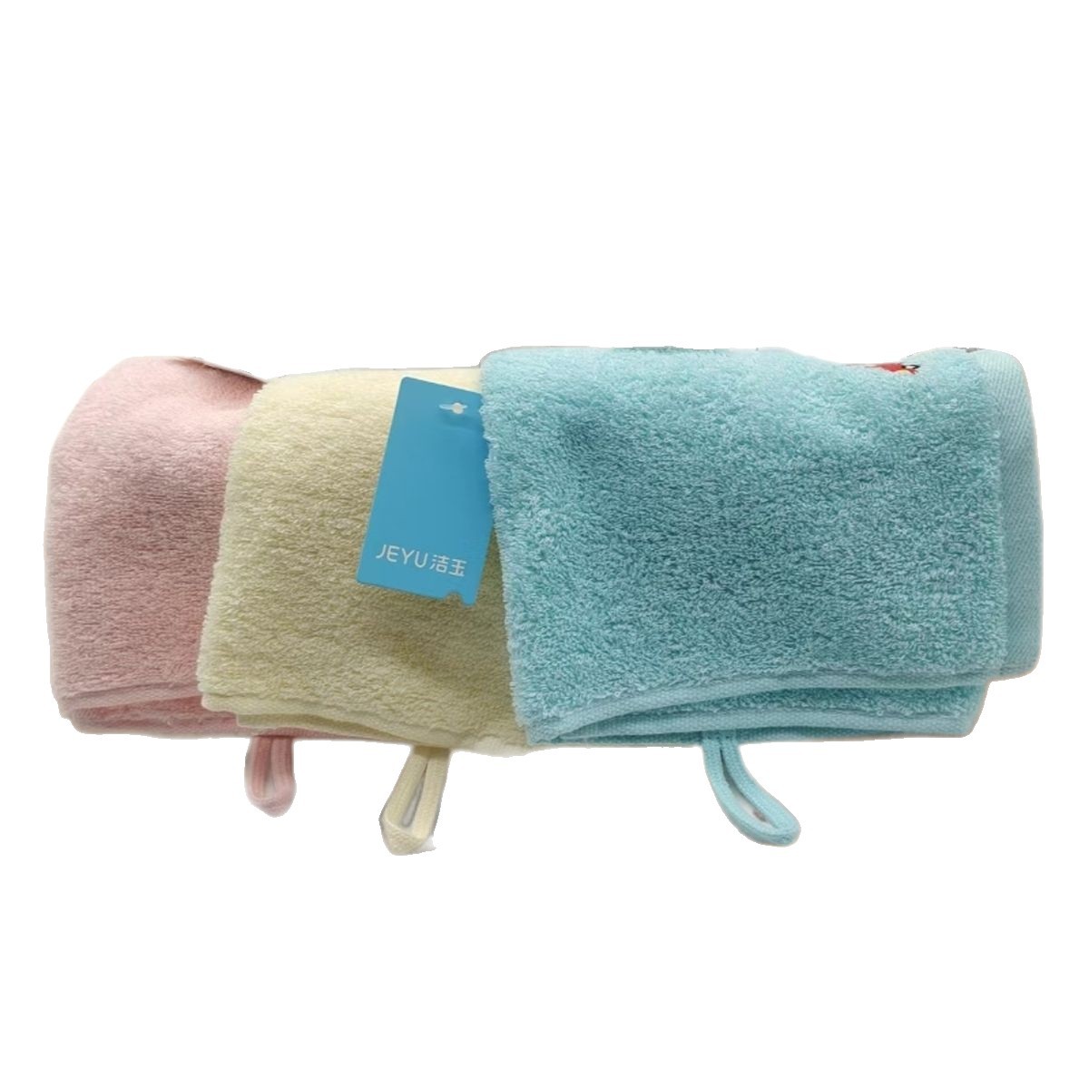 Jieyu Pure Cotton Children's Towel, First-Class Soft and Absorbent Small Towel for Face Washing and Bathing, 100% Cotton Material, Lint-Free