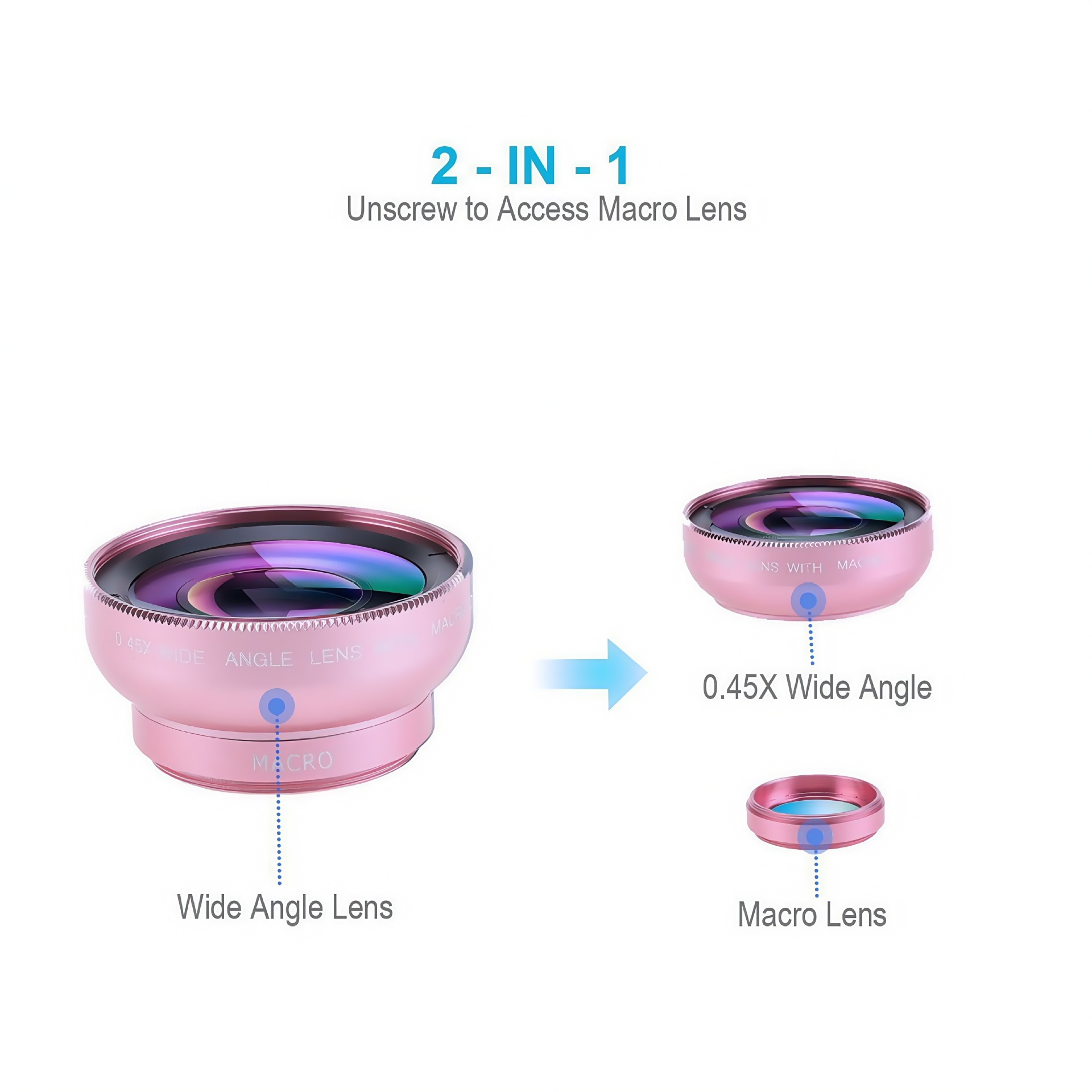 Neutral 0.45X Mobile Phone Lens Wide-Angle Live Broadcast Selfie Dedicated High-Definition Macro Two-In-One Glass Mirror Camera Xk