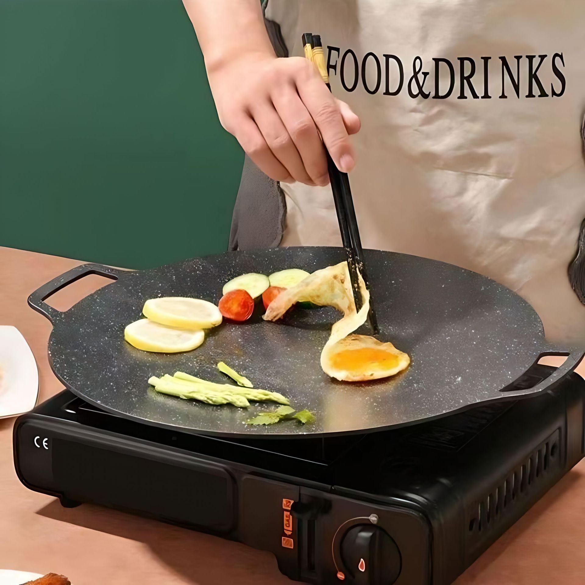 Southeast Asia Grill Plate Barbecue Plate Outdoor Camping Barbecue Plate Household Barbecue Pan Barbecue Frying Pan Cooker Non-stick Pan