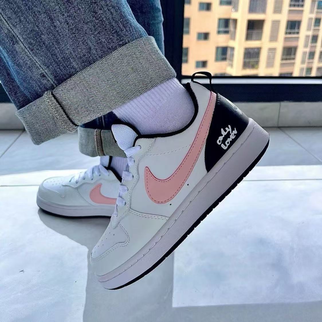 2025 New Air Force Co-Branded White Pink Internet Celebrity High-Looking Campus Style Cute Non-Slip Casual Couple for Men and Women