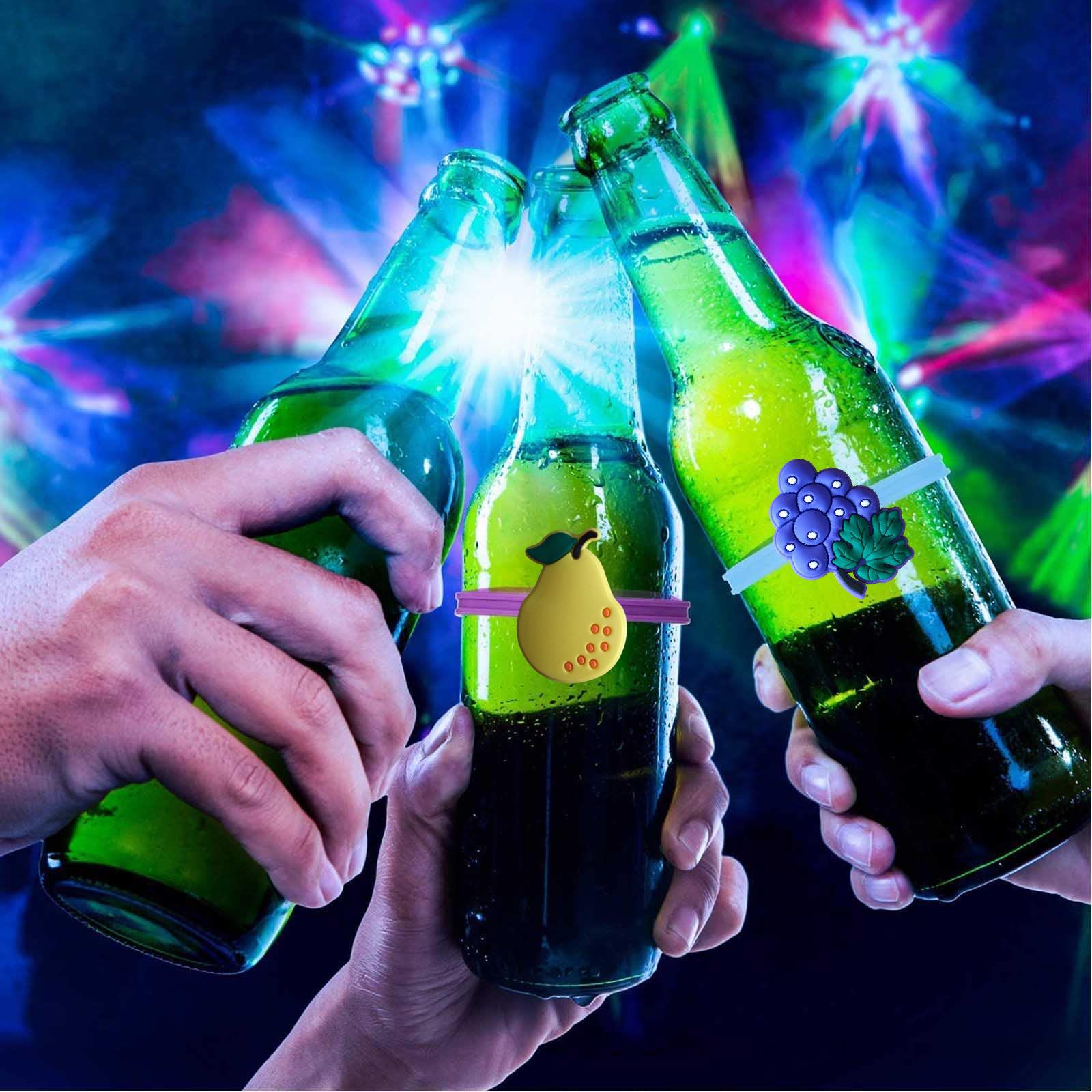 Vegetables and Fruits Creative Silicone Wine Glass Identifier Temu Bar Party Ktv Identifier Mark Wine Holder