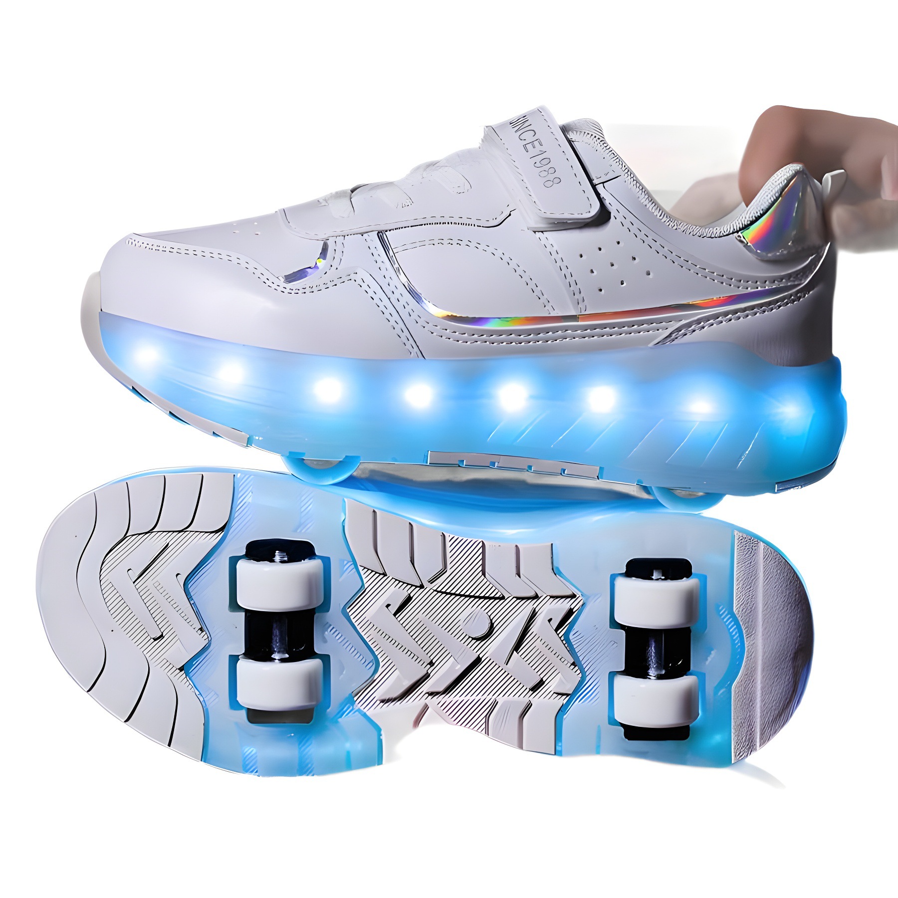 Internet-famous children's heloo shoes roller skating boys four-wheel explosive shoes student skates new detachable girls' roller shoes