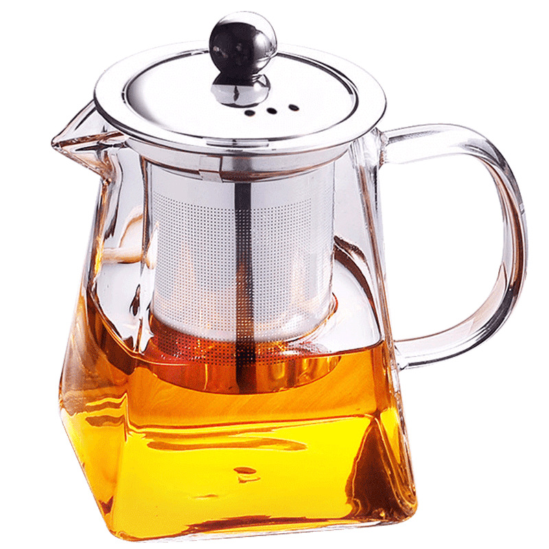 Teapot Glass Teapot Thickened High Temperature Resistant Household Tea Water Separation Stainless Steel Filter Tea Set Wholesale