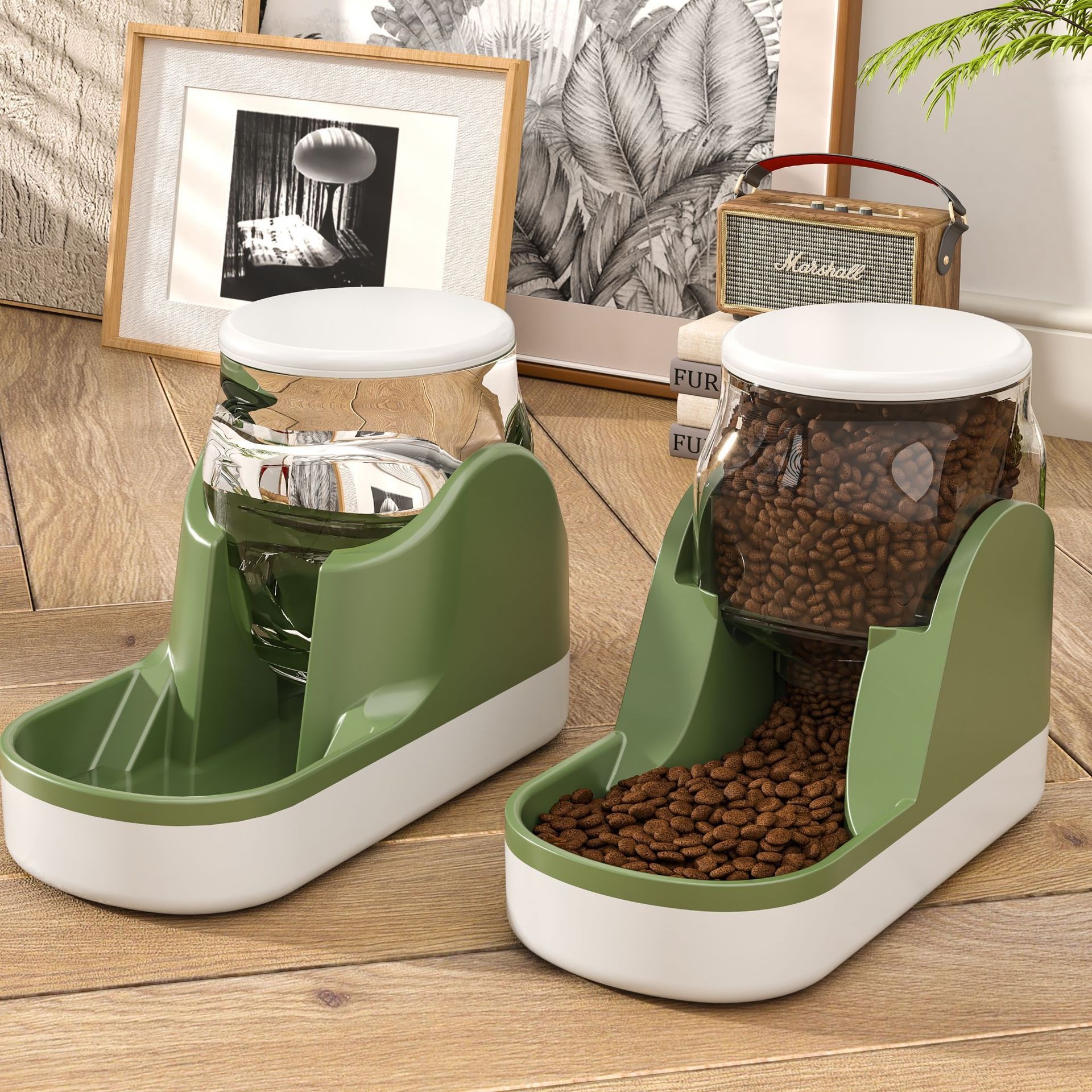 Cat and Dog Drinking Water Feeder Multi-Color Space Transparent Removable Pet Automatic Feeder