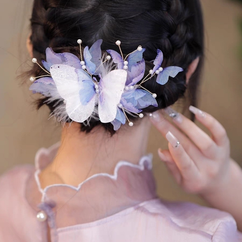 [1.7K подписчиков] Фея стиль заколка: красивая и эфирная бабочка древний стиль аксессуар для волос с зажимом на затылке