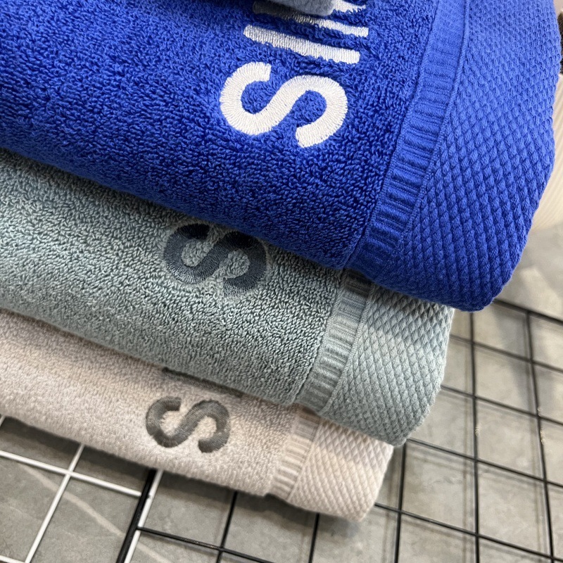 Factory Direct Sales Pure Cotton Star Hotel Household Skin-Friendly Soft Absorbent Towel Bath Towel Thickeneded Embroider 7A Antibacterial Towel Set