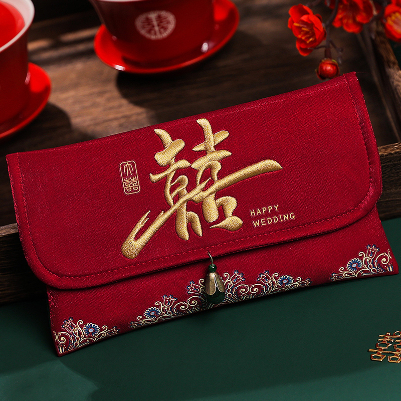 Красный конверт на свадьбу 2024, новый, большой красный конверт, подарок с изменением, печать