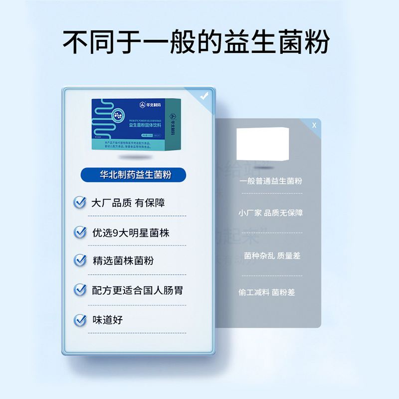 North China Pharmaceutical Probiotic Powder Source Factory Solid Drink Spot Wholesale Support Probiotics
