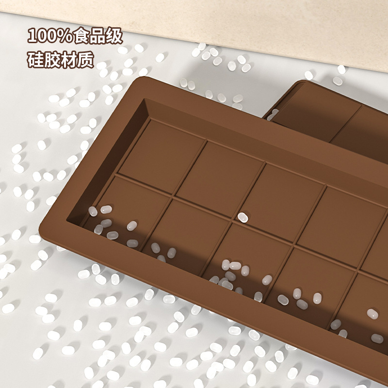 Food-Grade Cross-Border Ready-Stock New Square and Rectangular Silicone Cake Chocolate 10-Cavity Candy Mold