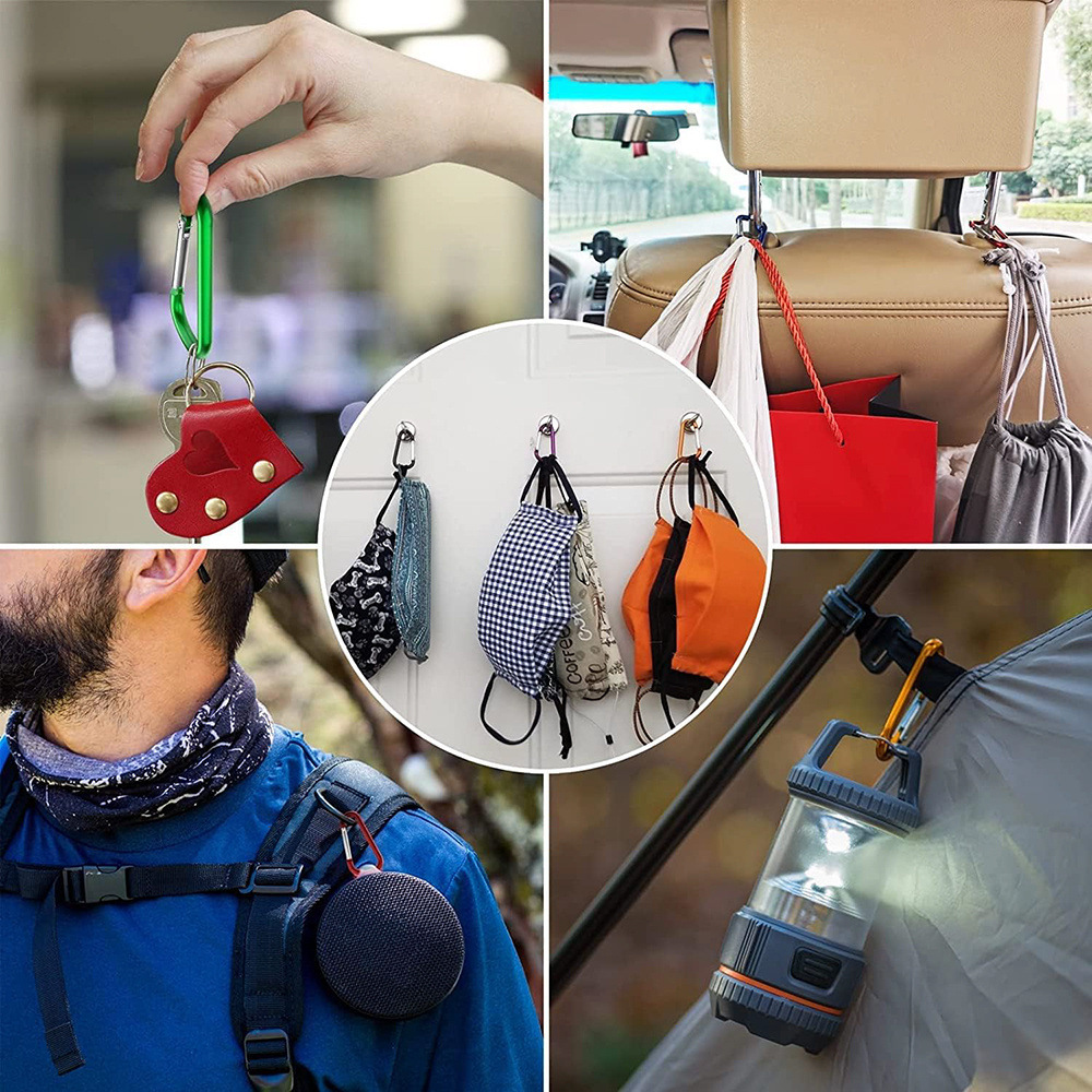 100Pcs Aluminum D Ring Claps Assorted 24X45Mm Clip D Shape